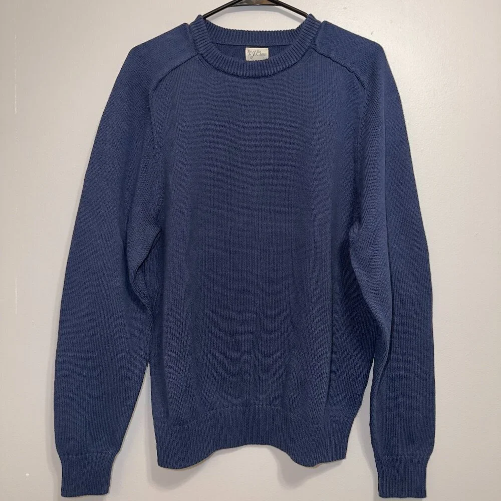 J.Crew Blue Knit Sweater Size L Crewneck Classic Lightweight Casual Soft